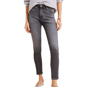 Anthropologie AG Jeans Farrah High Rise Skinny Grey Slim Fit Waisted Ankle